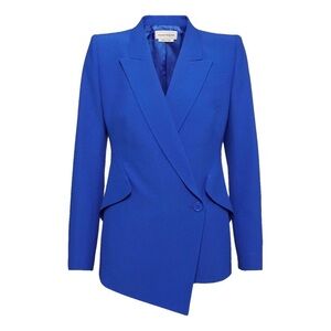 Alexander McQueen Women's Asymmetrical Royal BlueBlazer